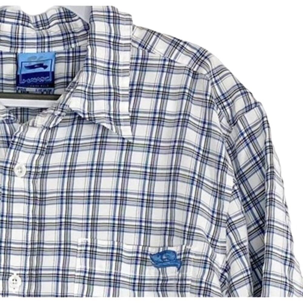 Boys Tony Hawk Short Sleeve Button-up Blue White Plaid Large L 16/18